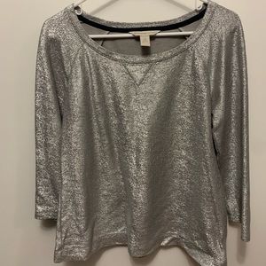 **Banana Republic Heritage metallic silver sweatshirt size medium